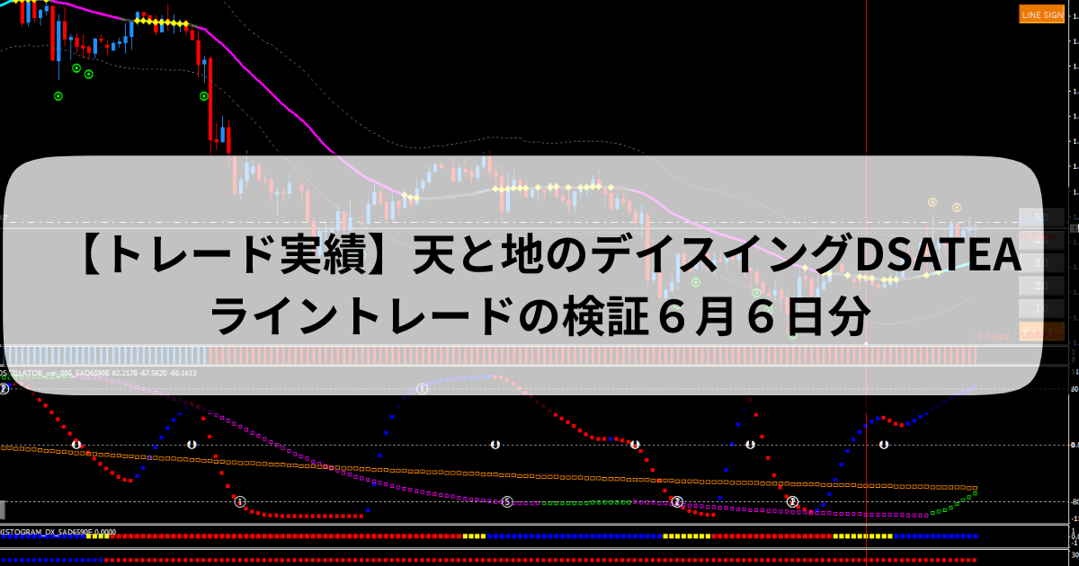 【トレード実績】天と地のデイスイングDSATEAライントレードの検証６月６日分