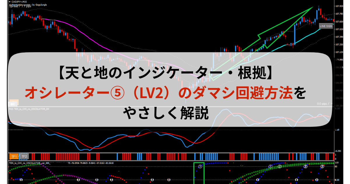 【天と地のインジケーター・根拠】オシレーター⑤（LV2）のダマシ回避方法をやさしく解説